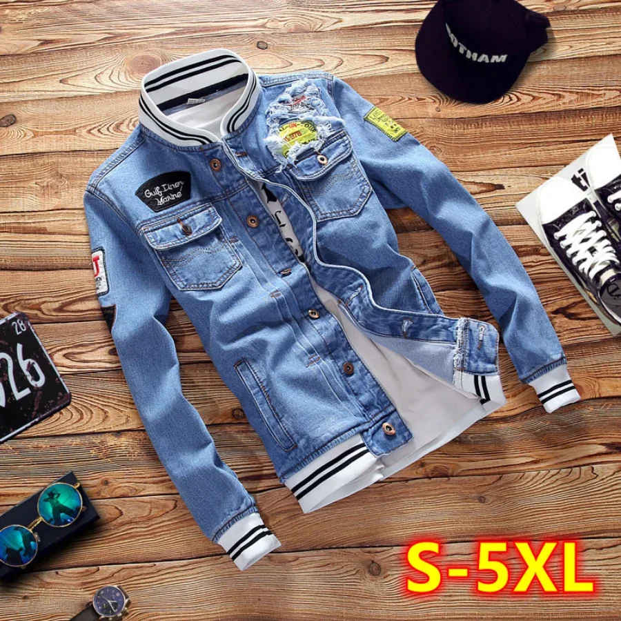 Mens Fashion Denim Jacket - Новинка 2026, мужские джинсовые куртки, модные