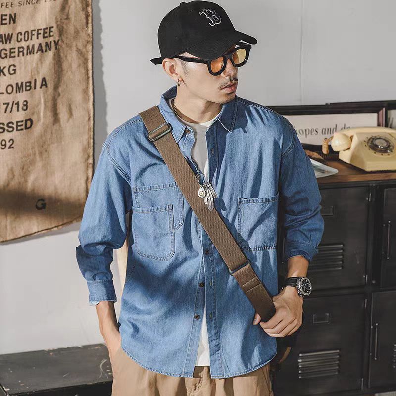 Mens Fashion Denim Jacket - Мужская джинсовая куртка в американском стиле