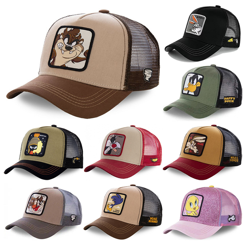 Trucker Hat Cap - Бейсболка-тракер с мультяшными аниме-персонажами, сетчатая, регулируемая,