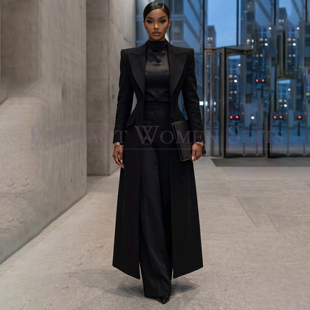 Men'S Fashion All Black Outfit - Элегантный черный женский костюм-двойка 2026: модный