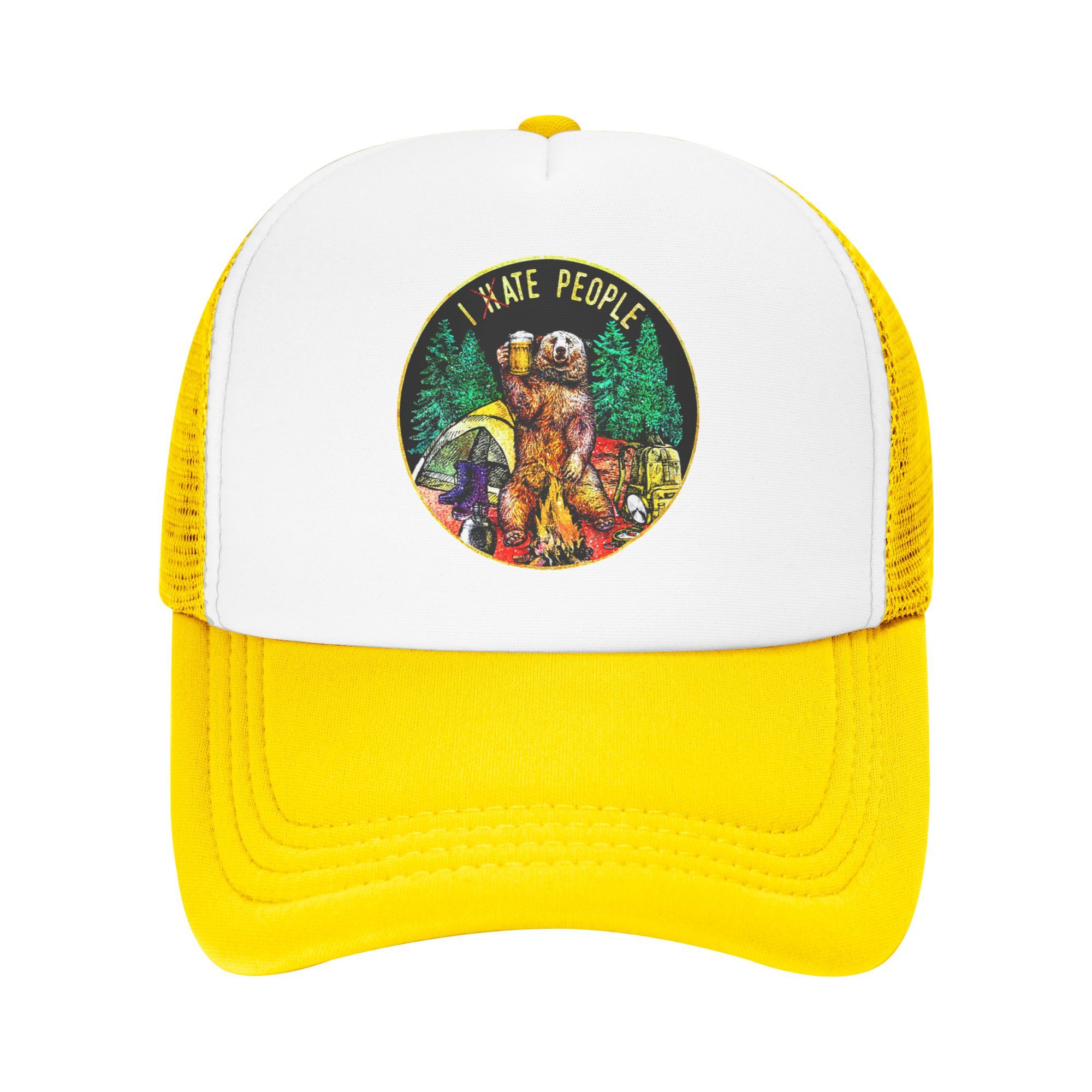 Trucker Hat Cap - Бейсболка I Hate People Bear для