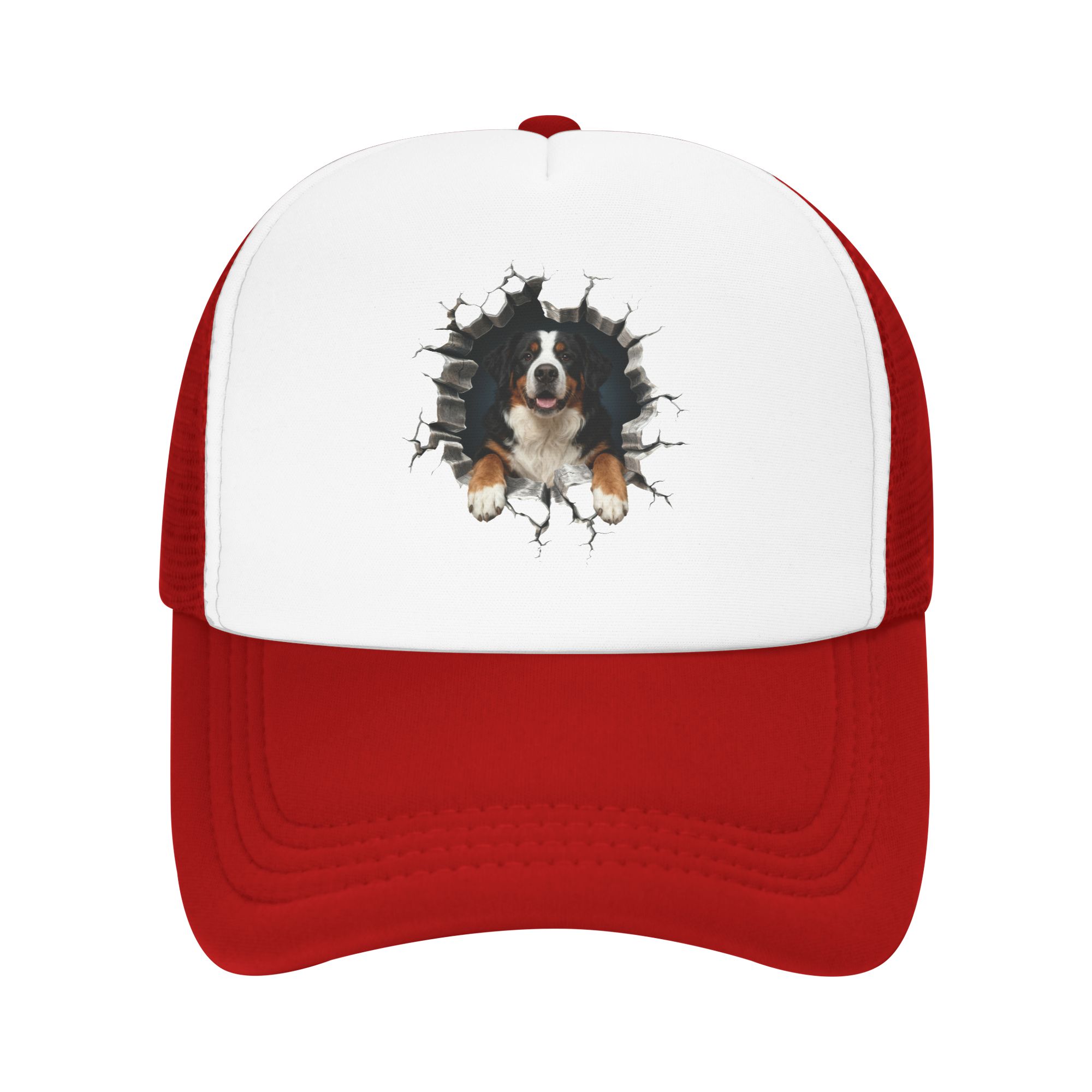 Trucker Hat Cap - Кепка-тракер Breaking Through Bernese Mountain Dog