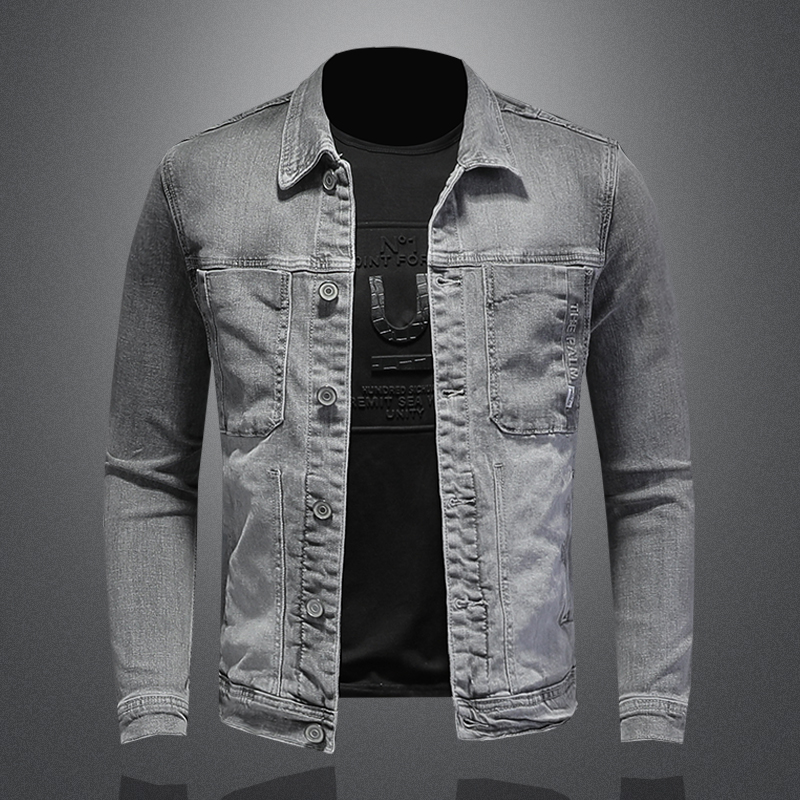 Mens Fashion Denim Jacket - Модная мужская джинсовая куртка из хлопка