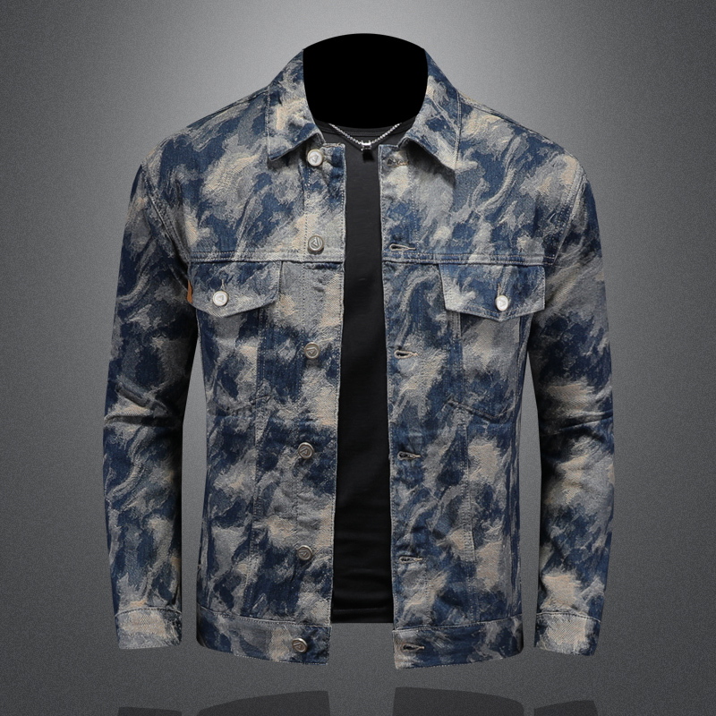 Mens Fashion Denim Jacket - Весна 2025 года, винтажная джинсовая куртка