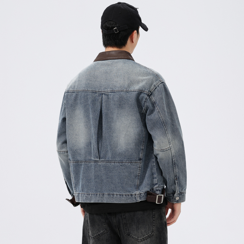 Мужская джинсовая куртка с кож – обзор и цена Mens Fashion Denim Jacket