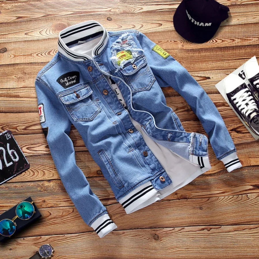 Новинка 2026, мужские джинсовы – обзор и цена Mens Fashion Denim Jacket