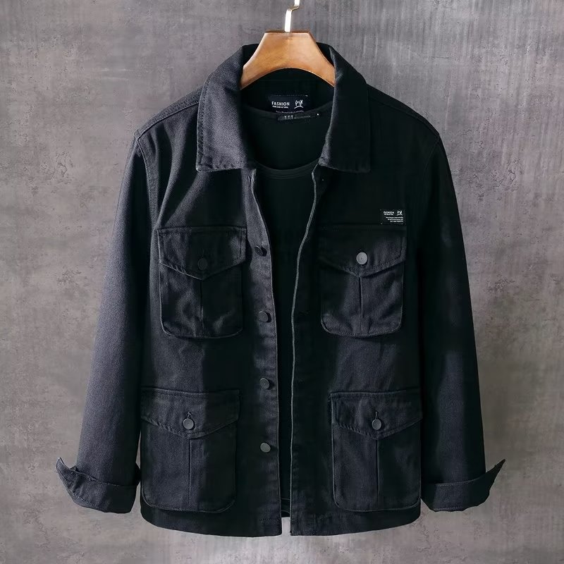 Весенне-осенняя новая мужская  – обзор и цена Mens Fashion Denim Jacket