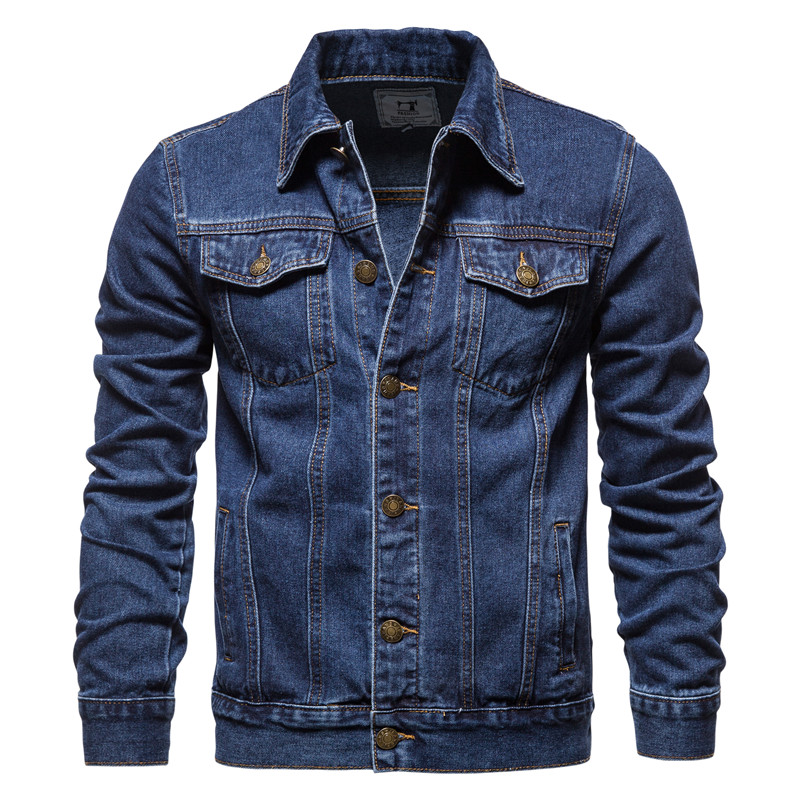 Осень 2024, мужские однотонные – обзор и цена Mens Fashion Denim Jacket