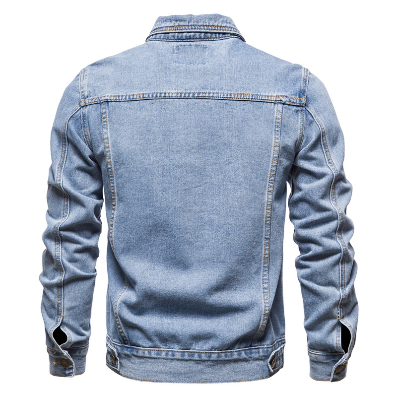 Осень 2024, мужские однотонные – обзор и цена Mens Fashion Denim Jacket