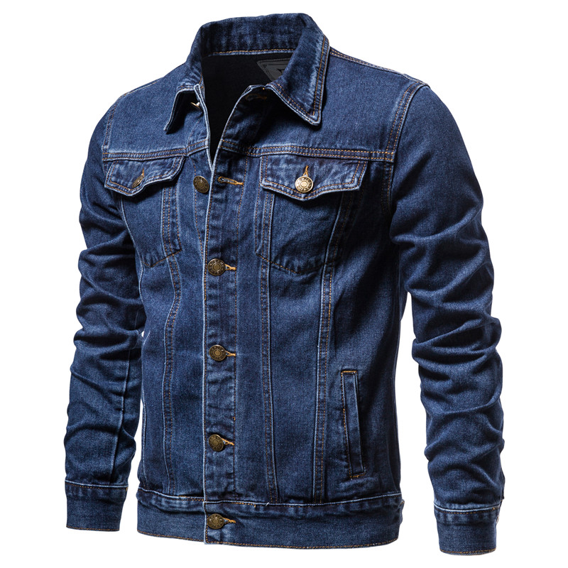 Осень 2024, мужские однотонные – обзор и цена Mens Fashion Denim Jacket